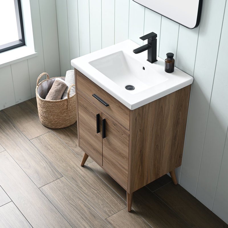Mercury Row® Binford 24.4'' Free Standing Single Bathroom Vanity with